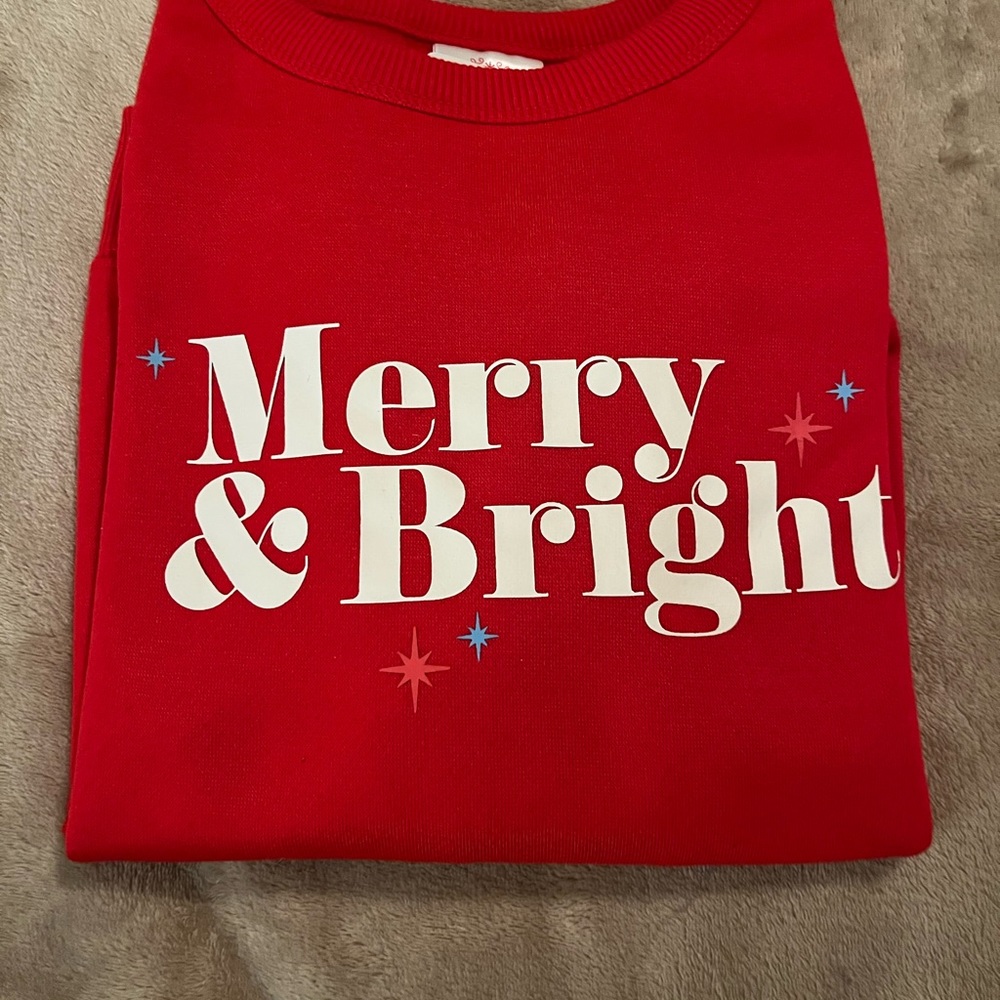 NWT Wonder shop Kids Sleepwear Merry& Bright Size M (8) red and white Color